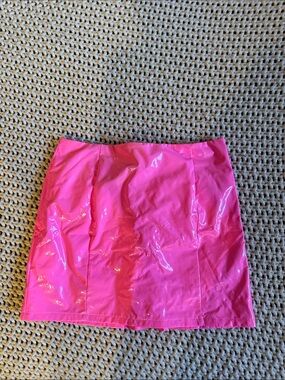 Hot Pink Vinyl Mini Skirt - Amazon